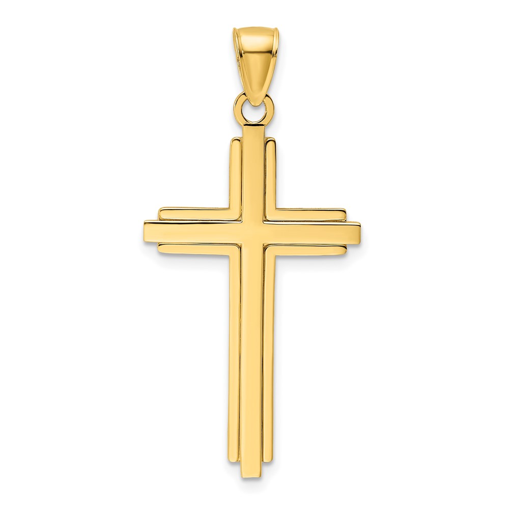 14K Polished Cross Pendant (K9825)