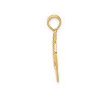14K Yellow Gold Solid New York Skyline on Small Apple Pendant view 2
