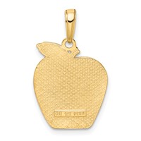 14K Yellow Gold Solid New York Skyline on Small Apple Pendant view 3