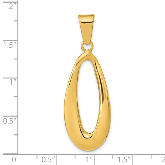 14k Polished Hollow Oval Hoop Pendant