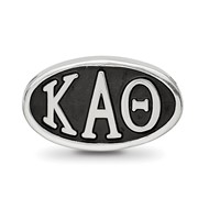 Sterling Silver LogoArt Kappa Alpha Theta Sorority Greek Letters Enameled Oval Bead view 3