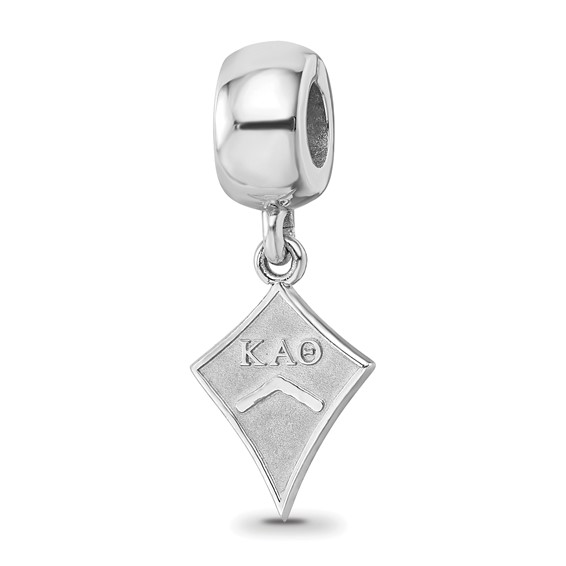 Sterling Silver Rhodium-plated LogoArt Kappa Alpha Theta Kite Bead