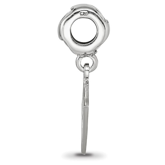 Sterling Silver Rhodium-plated LogoArt Kappa Alpha Theta Kite Heart Bead