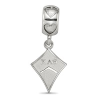 Sterling Silver Rhodium-plated LogoArt Kappa Alpha Theta Kite Heart Bead view 3
