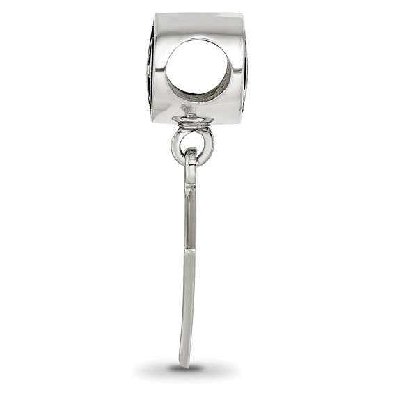 Sterling Silver LogoArt Kappa Alpha Theta Sorority Greek Letters Enameled Oval with Kite Dangle Bead