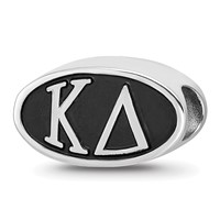 Sterling Silver LogoArt Kappa Delta Sorority Greek Letters Enameled Oval Bead view 1