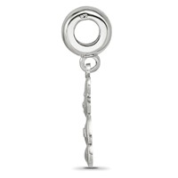 Sterling Silver Rhodium-plated LogoArt Kappa Delta Teddy Bear on Bead view 2