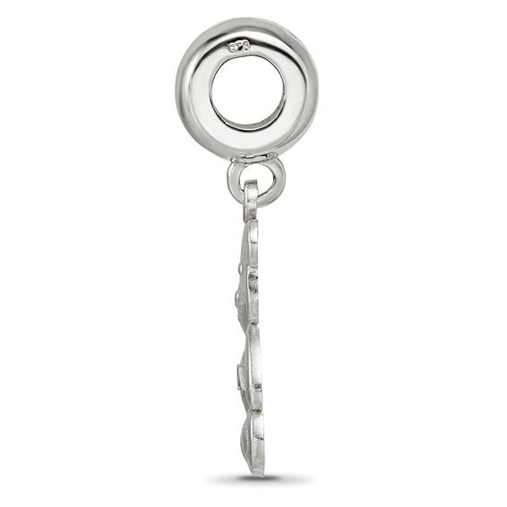 Sterling Silver Rhodium-plated LogoArt Kappa Delta Teddy Bear on Bead