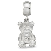 Sterling Silver Rhodium-plated LogoArt Kappa Delta Teddy Bear on Bead view 3