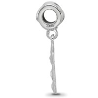Sterling Silver Rhodium-plated LogoArt Kappa Delta Teddy Bear Heart Bead view 2