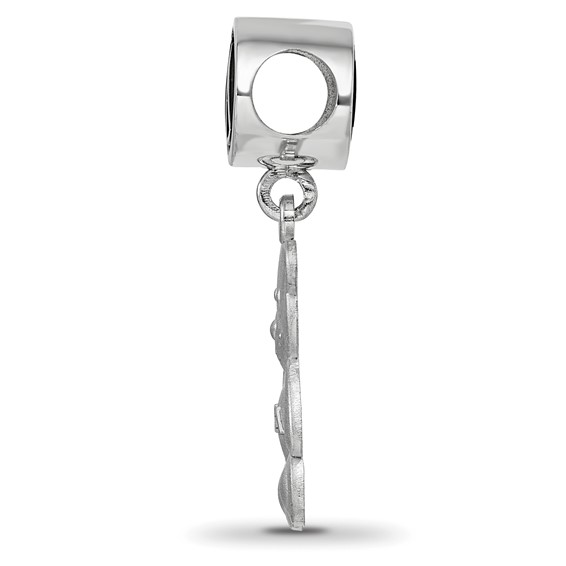 Sterling Silver LogoArt Kappa Delta Sorority Greek Letters Enameled Oval with Teddy Bear Dangle Bead