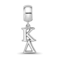 Sterling Silver Rhodium-plated LogoArt Kappa Delta Vertical Letters on Bead view 3