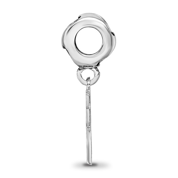 Sterling Silver Rhodium-plated LogoArt Kappa Delta Vertical Letters on Hear