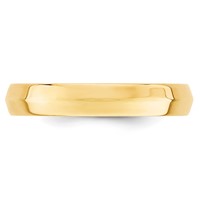 14K Yellow Gold 4mm Knife Edge Comfort Fit Wedding Band view 3