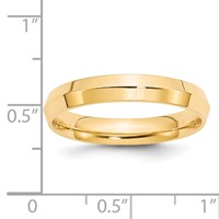 14K Yellow Gold 4mm Knife Edge Comfort Fit Wedding Band view 4