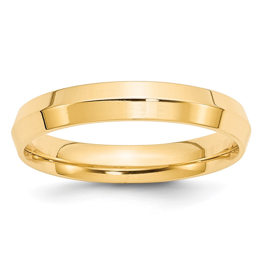 14K Yellow Gold 4mm Knife Edge Comfort Fit Wedding Band