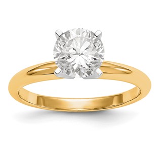 14k Two-Tone Lightweight 4-Prong Diamond Solitaire Rings