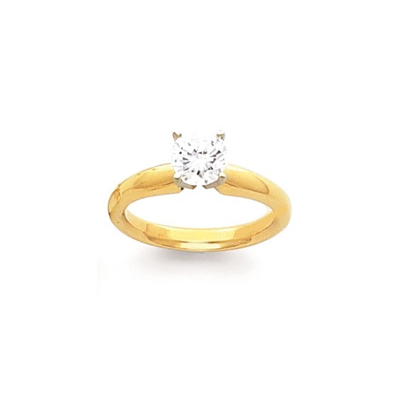 14k Two-Tone 2ct. Heavy-Weight 4-Prong Solitaire Mounting