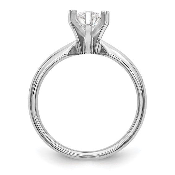 14k White Gold 1/2 carat Medium-Weight Comfort-Fit 6-Prong Tulip-Head Marquise Solitaire Ring Mounting