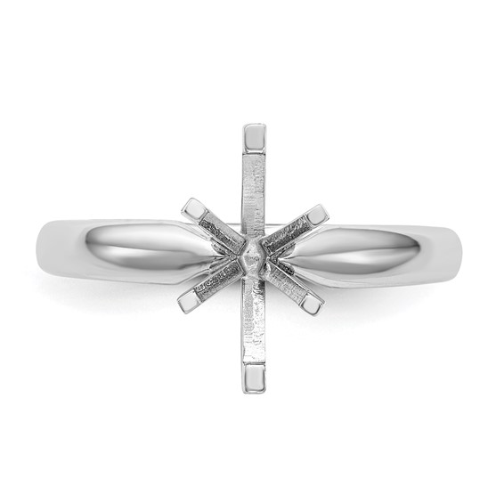 14k White Gold 1/2 carat Medium-Weight Comfort-Fit 6-Prong Tulip-Head Marquise Solitaire Ring Mounting