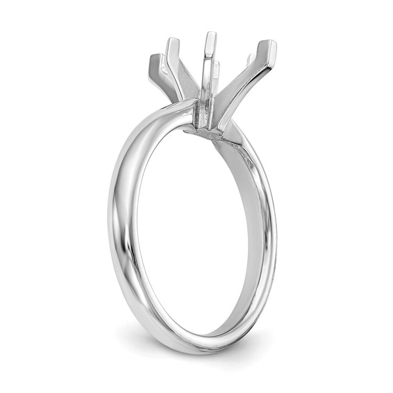 14k White Gold 1/2 carat Medium-Weight Comfort-Fit 6-Prong Tulip-Head Marquise Solitaire Ring Mounting