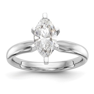 14k White Gold 1.5 carat Medium-Weight Comfort-Fit 6-Prong Tulip-Head Marquise Solitaire Ring Mounting