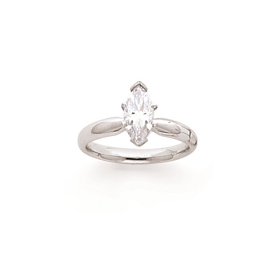14k White Gold 1/2ct. V-End Comfort-Fit Marquise Solitaire Mounting