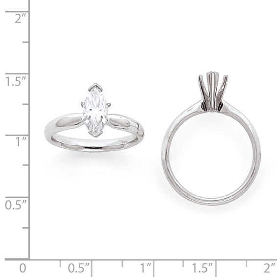 14k White Gold 1/2ct. V-End Comfort-Fit Marquise Solitaire Mounting