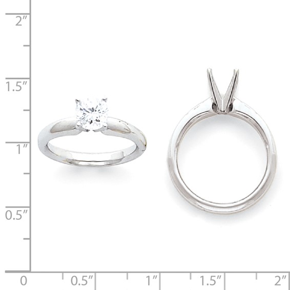 14k White Gold 1/4ct. Heavy-Weight 4-Prong Solitaire Mounting