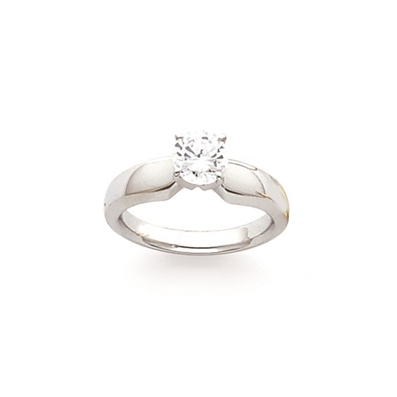14k White Gold 2ct. Extra Heavy-Weight 4-Prong Solitaire Mounting