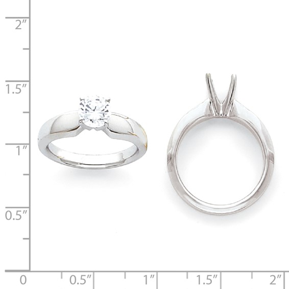 14k White Gold 2ct. Extra Heavy-Weight 4-Prong Solitaire Mounting