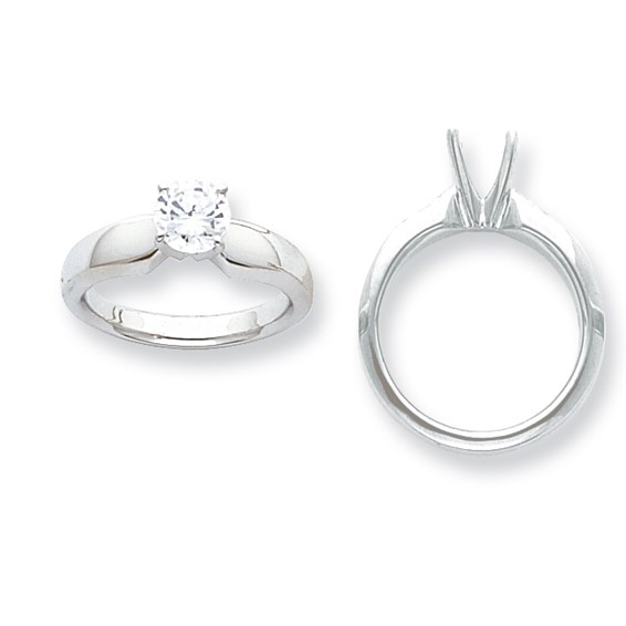14k White Gold 2ct. Extra Heavy-Weight 4-Prong Solitaire Mounting
