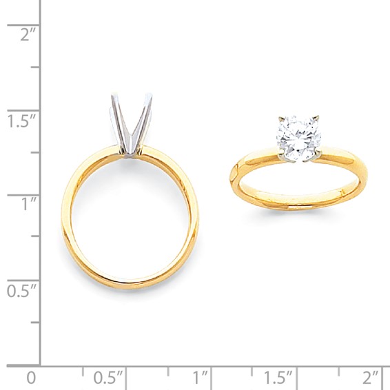 14k Two-Tone 5/8ct. Lightweight Low-Shoulder 4-Prong Mounting