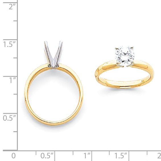 14kTwo-Tone 1.25ct.Medium-Weight Low-Shoulder 4-Prong Mounting