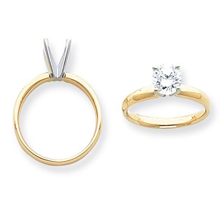 14kTwo-Tone 1.25ct.Medium-Weight Low-Shoulder 4-Prong Mounting