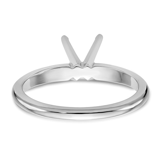 14k White Gold 2 carat Lightweight Half-Round 4-Prong Round Solitaire Ring Mounting