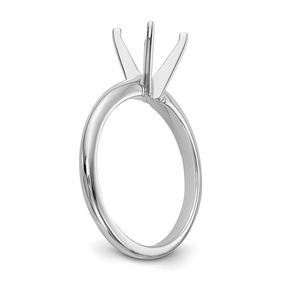 14k White Gold 2 carat Lightweight Half-Round 4-Prong Round Solitaire Ring Mounting