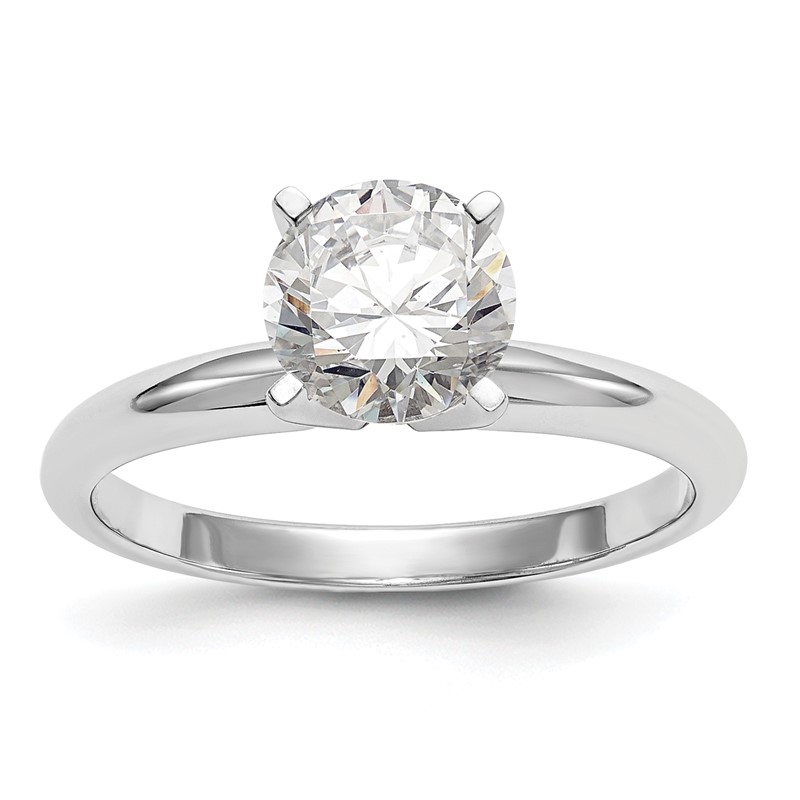 14k White Gold 1/2 carat VS/SI+ G+ Lab Grown Diamond Lightweight Round 4 Prong Solitaire Engagement Ring