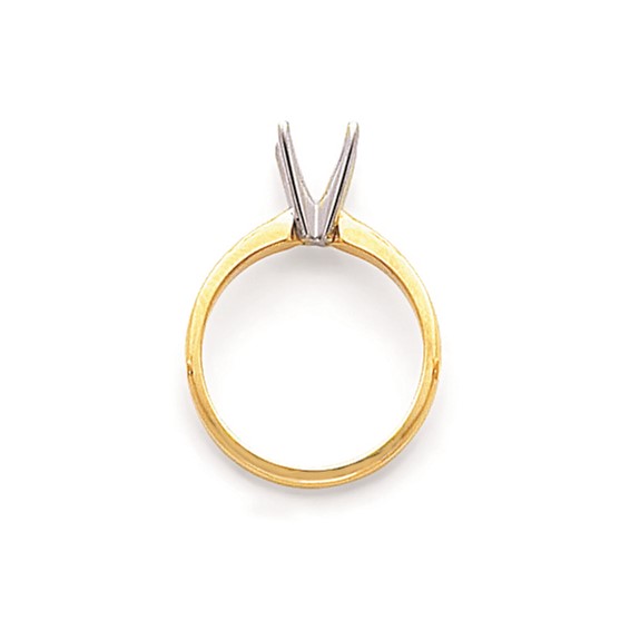 14kTwo-Tone 3/16ct.LightWeight Pointed-Shoulder 4-Prong Mounting