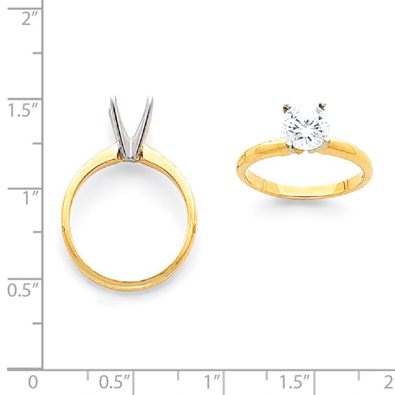 14kTwo-Tone 3/16ct.LightWeight Pointed-Shoulder 4-Prong Mounting