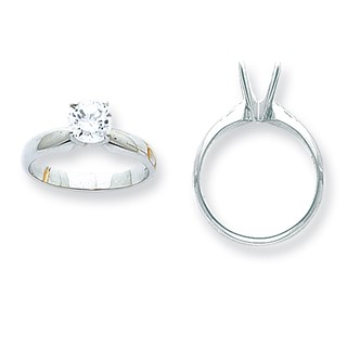 14k White Gold 2ct. Heavy-Weight Half-Round 4-Prong Mounting