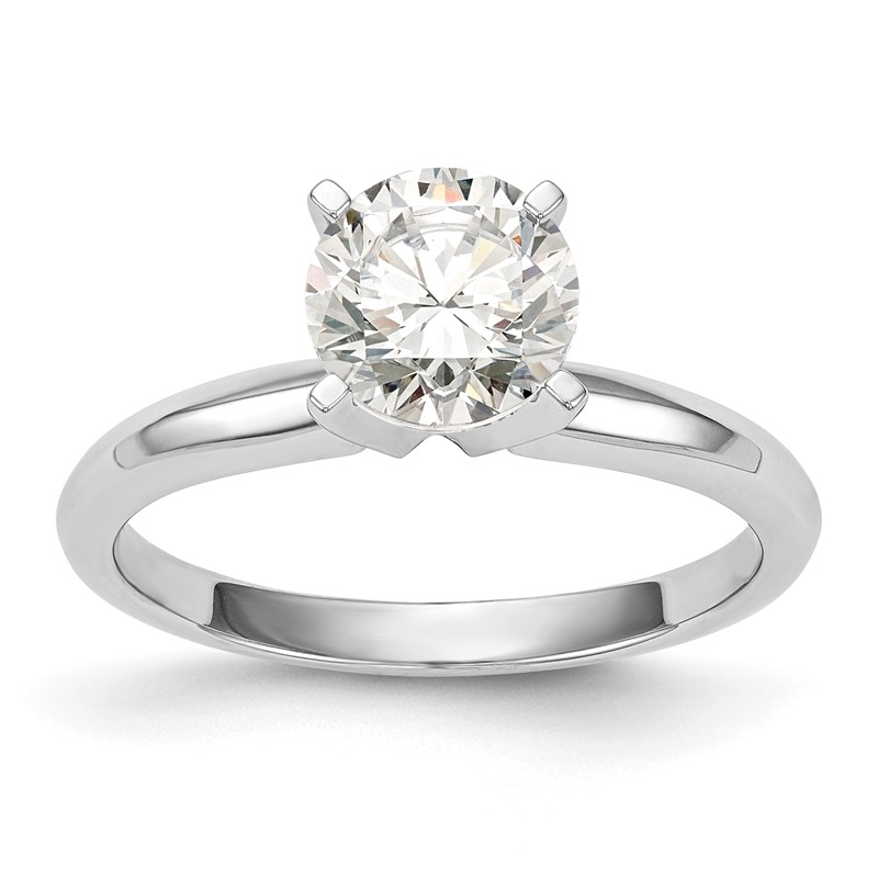 14k White Gold 1/2 carat VS/SI+ G+ Lab Grown Diamond Lightweight Knife Edge Round 4 Prong Solitaire Engagement Ring