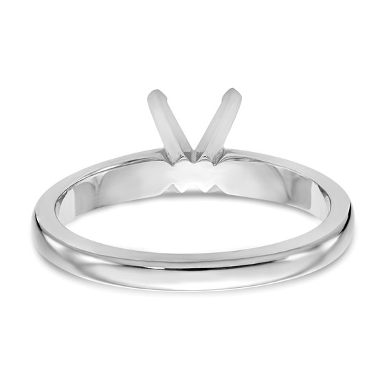 14k White Gold 2 carat Medium-Weight Knife Edge/Half-Round 4-Prong Round Solitaire Ring Mounting
