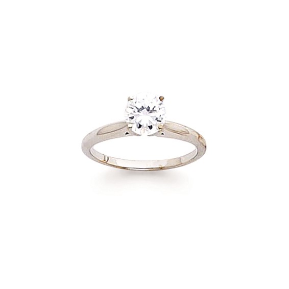 14k White Gold 1ct.Lightweight Airline Half-Round 4-Prong Mounting