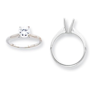 14k White Gold 1ct.Lightweight Airline Half-Round 4-Prong Mounting