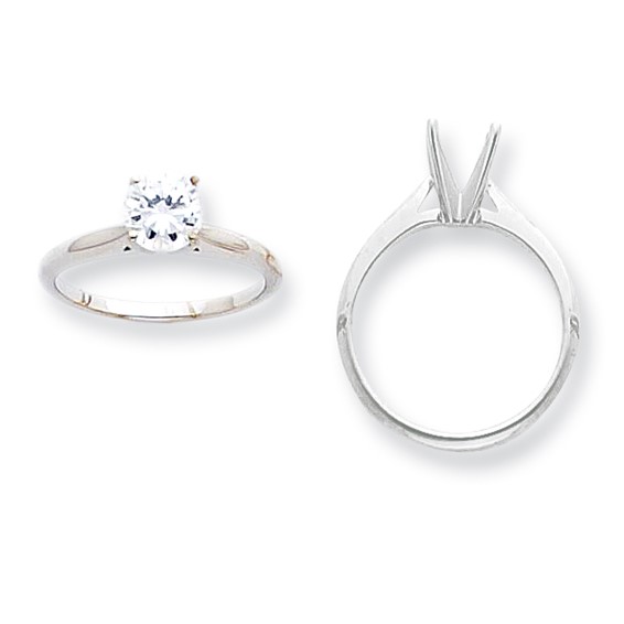 14k White Gold 1ct.Lightweight Airline Half-Round 4-Prong Mounting