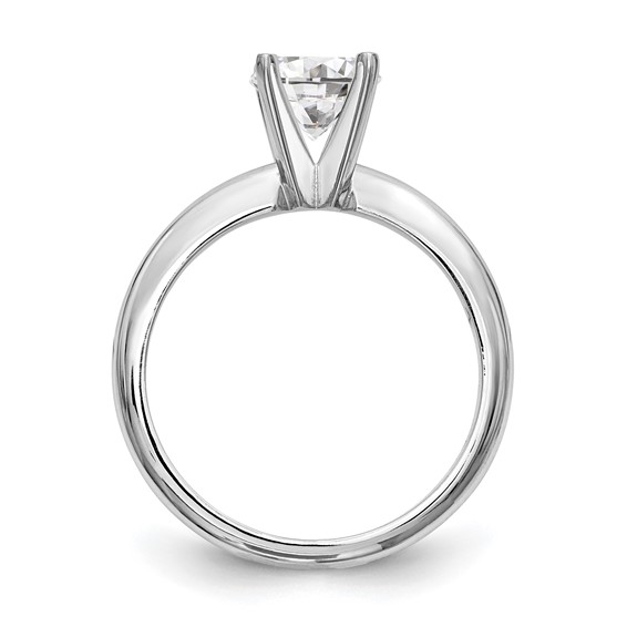 14k White Gold 1/2 carat Heavy-Weight Half-Round 4-Prong Round Solitaire Ring Mounting