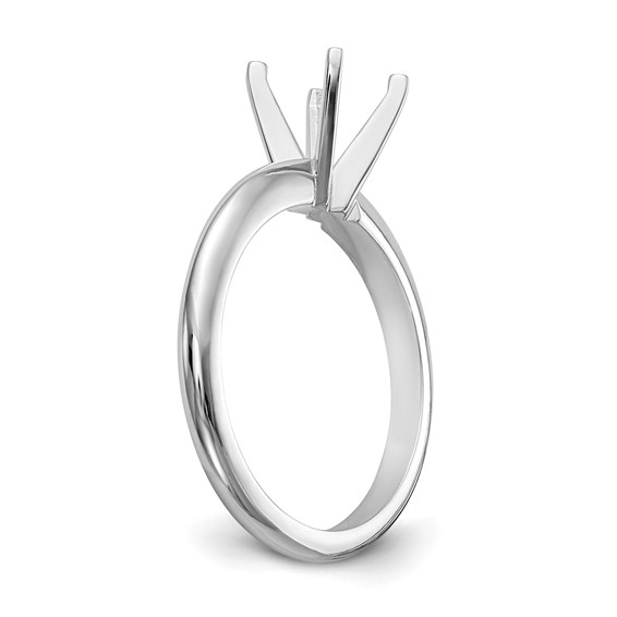 14k White Gold 1/2 carat Heavy-Weight Half-Round 4-Prong Round Solitaire Ring Mounting