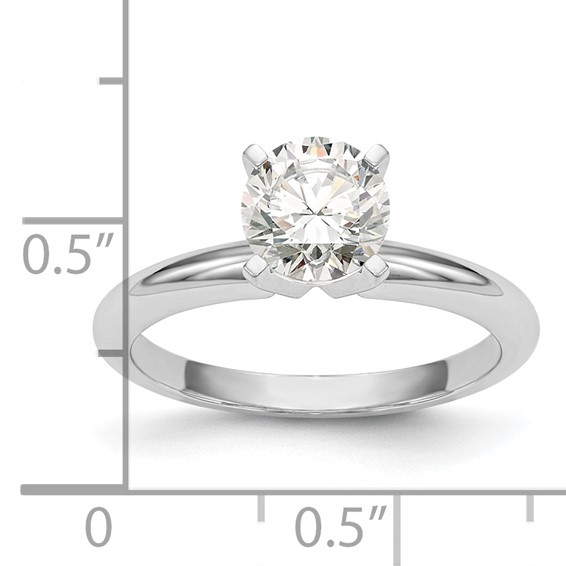 14k White Gold 1/2 carat Heavy-Weight Half-Round 4-Prong Round Solitaire Ring Mounting