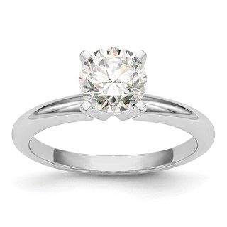 14k White Gold 1/2 carat Heavy-Weight Half-Round 4-Prong Round Solitaire Ring Mounting